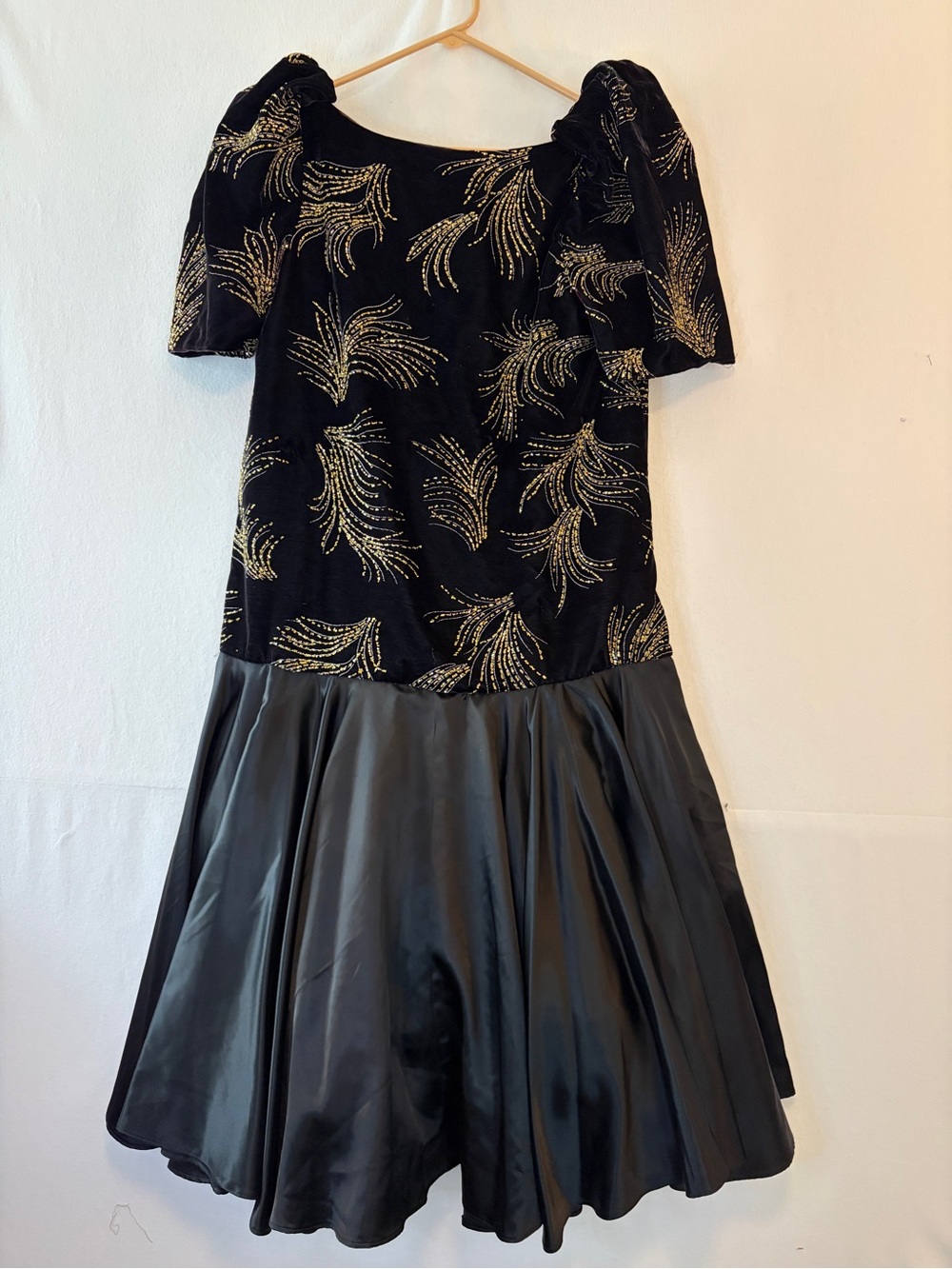 1980s Crop Waist Party Dress
